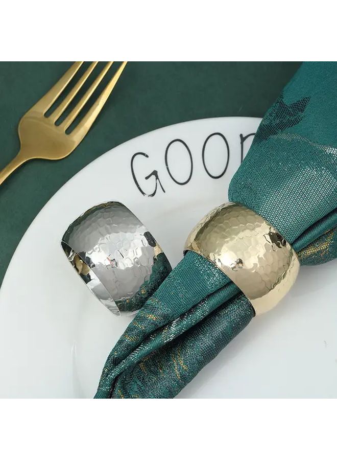 حلقة مناديل ذهبية معدنية على شكل قرص العسل، حامل مناديل زخرفي على شكل طبل لتزيين طاولات الفنادق - Image 2